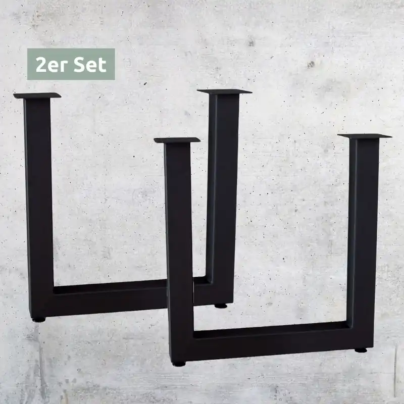 Sale U-Tischgestell (1 Paar) schwarz pulverbeschichtet